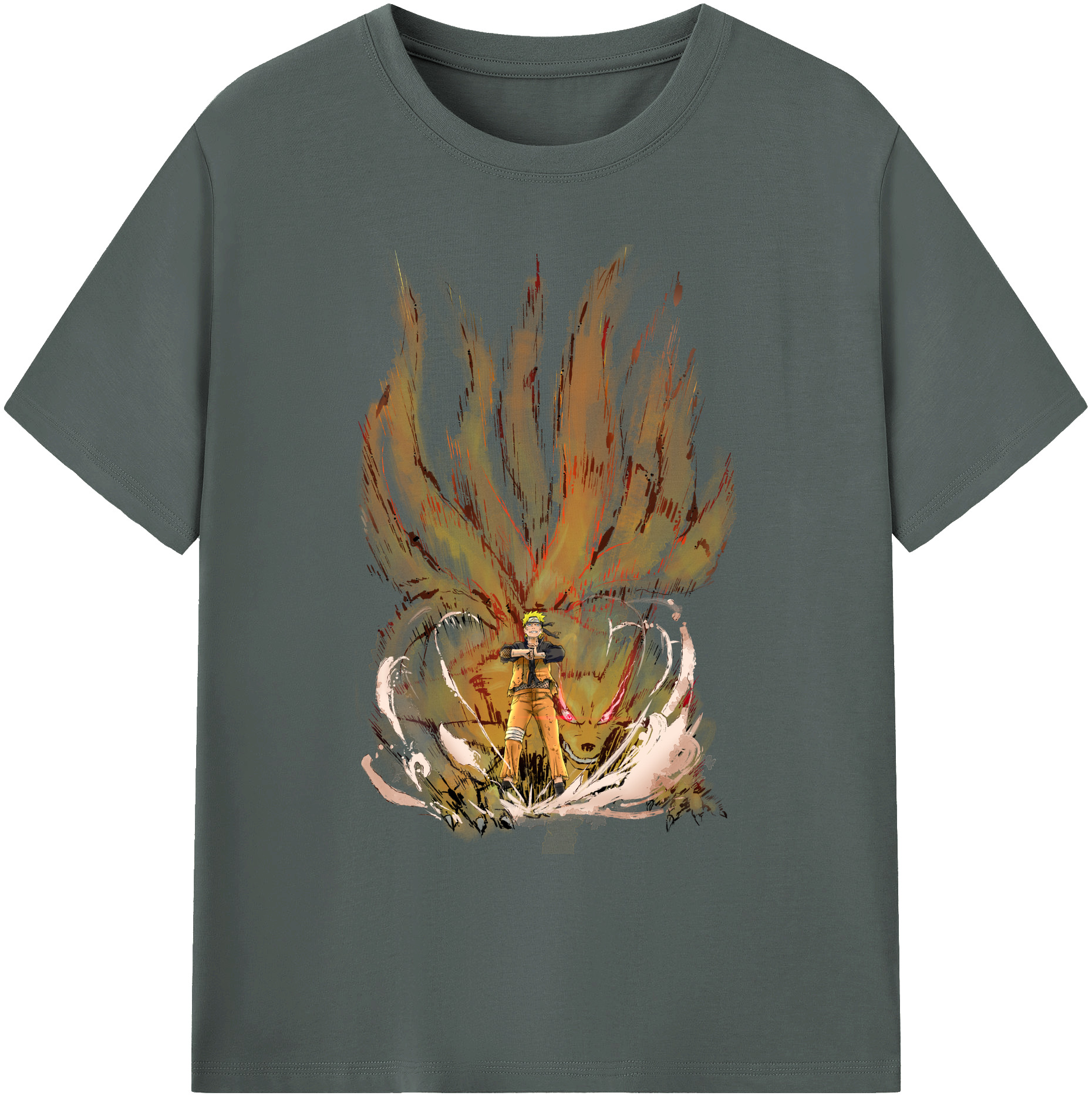 （画像用） NARUTO -ナルト- うずまき ナルト Uzumaki Naruto 綿100％ メンズ半袖Tシャツ｜肌触りやわらか＆通気性